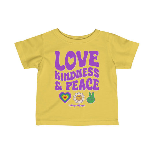Kathryn the Grape Love, Kindness, and Peace Infant Fine Jersey Tee