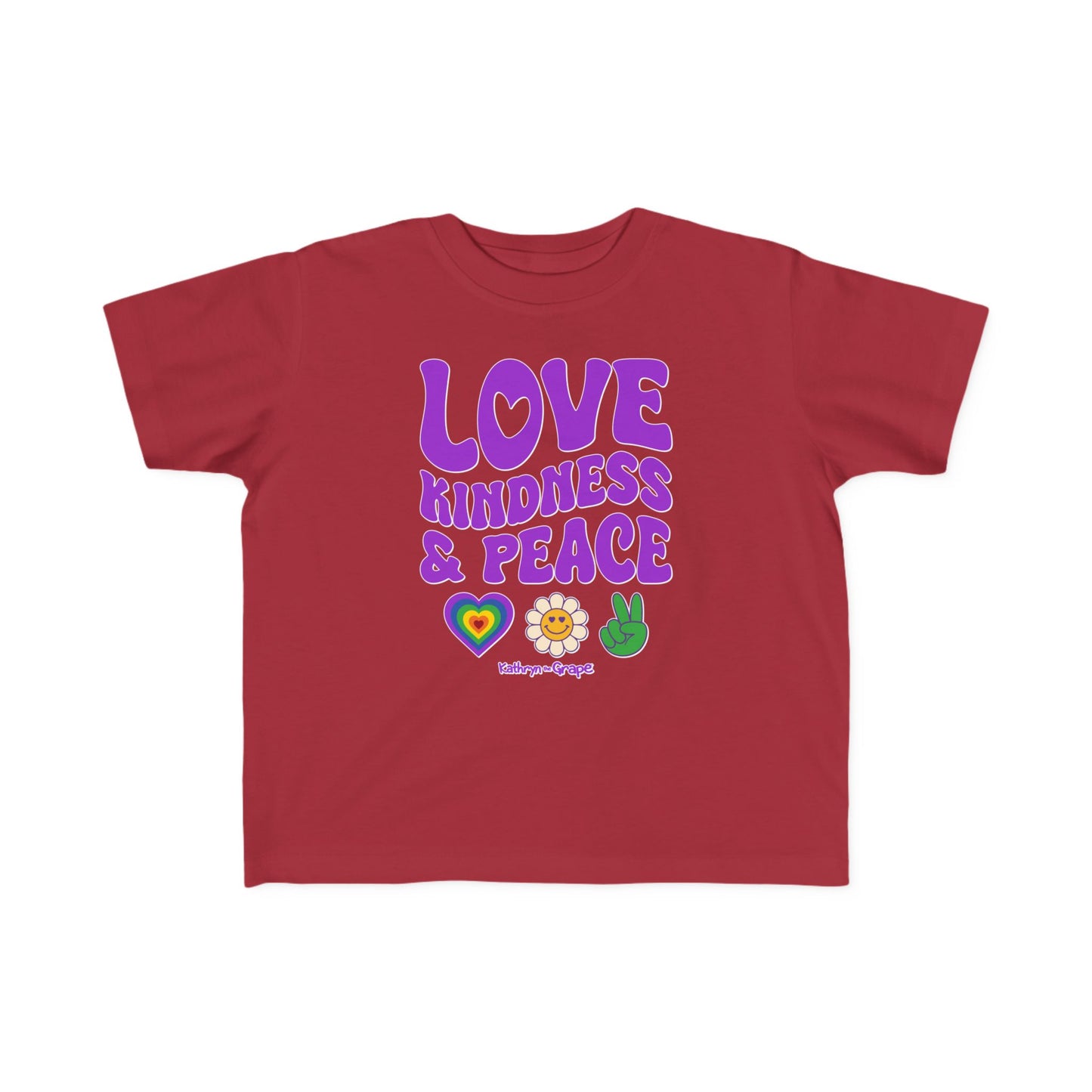Toddler's Kathryn the Grape T-Shirt - 'Love Kindness & Peace' Graphic Tee