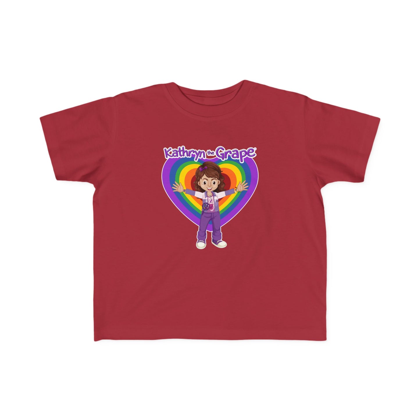 Toddler Rainbow Heart Tee - Kathryn the Grape Ripple Love Design