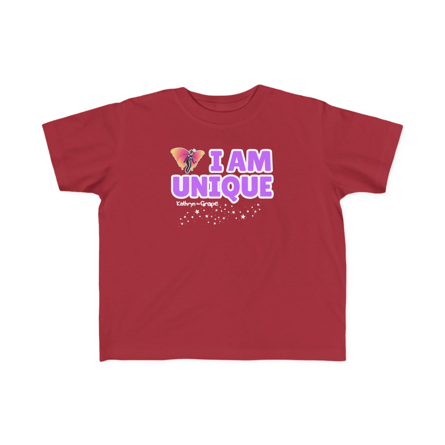 Toddler's Unique Affirmation Tee - "I Am Unique" Kathryn the Grape Design
