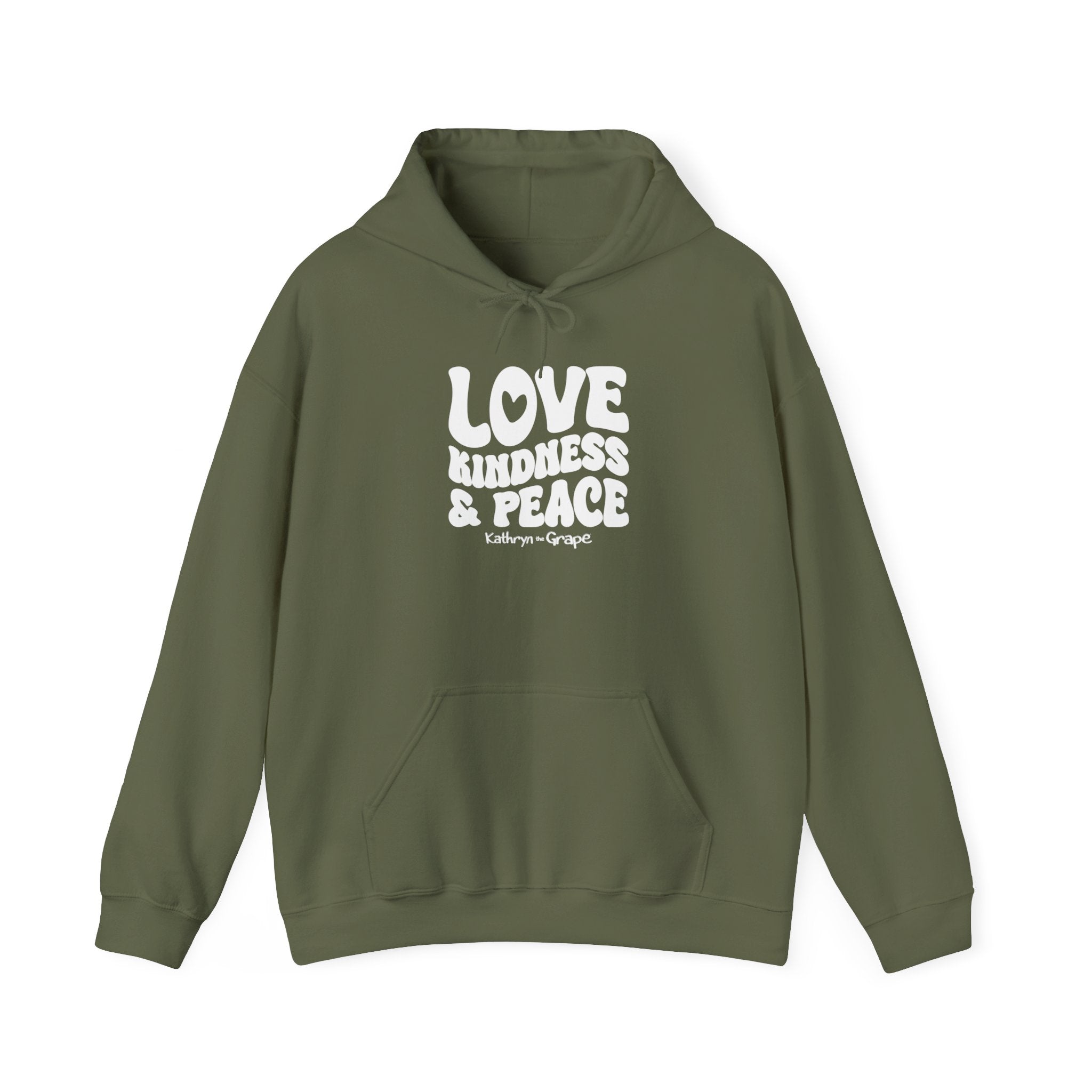 Kathryn the Grape Love, Kindness, and Peace (white) Teen/Adult Unisex
