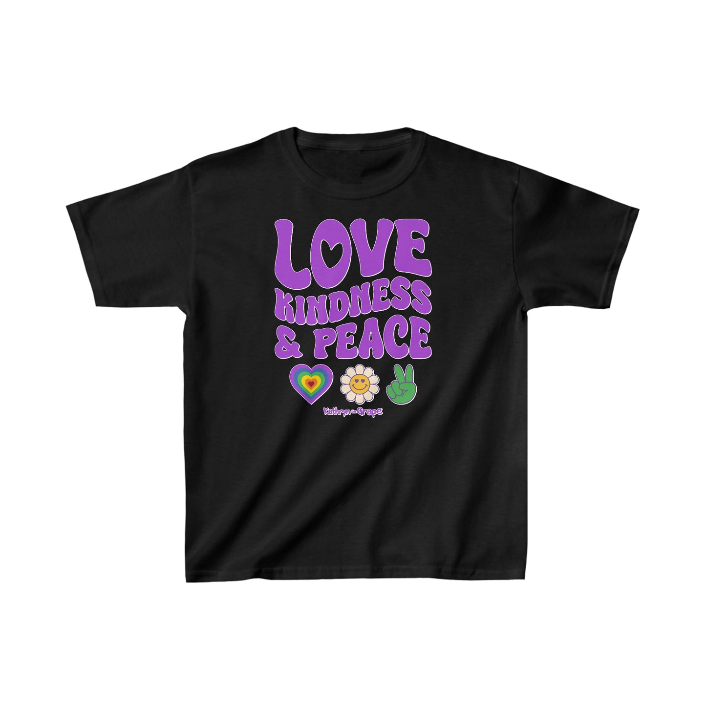 Kathryn the Grape Love, Kindness, and Peace Youth Heavy Cotton™ Tee