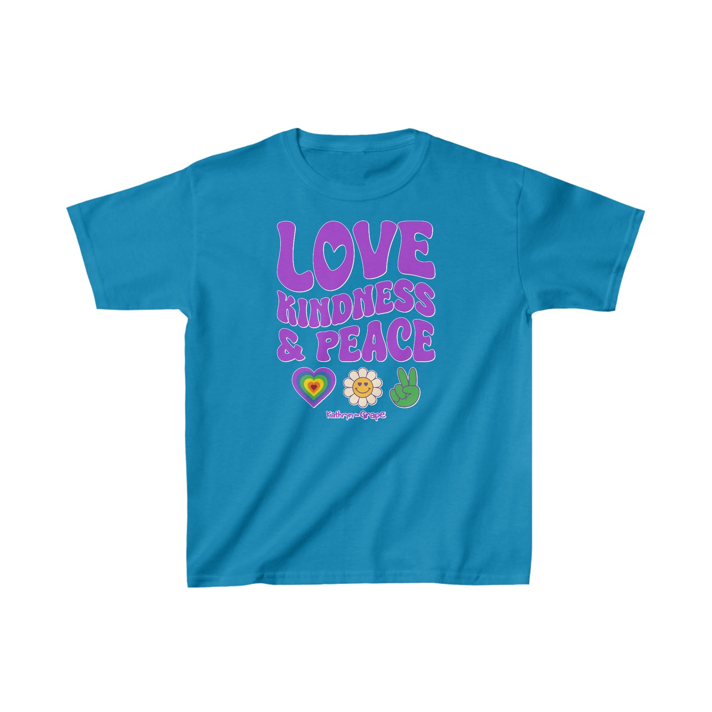 Kathryn the Grape Love, Kindness, and Peace Youth Heavy Cotton™ Tee