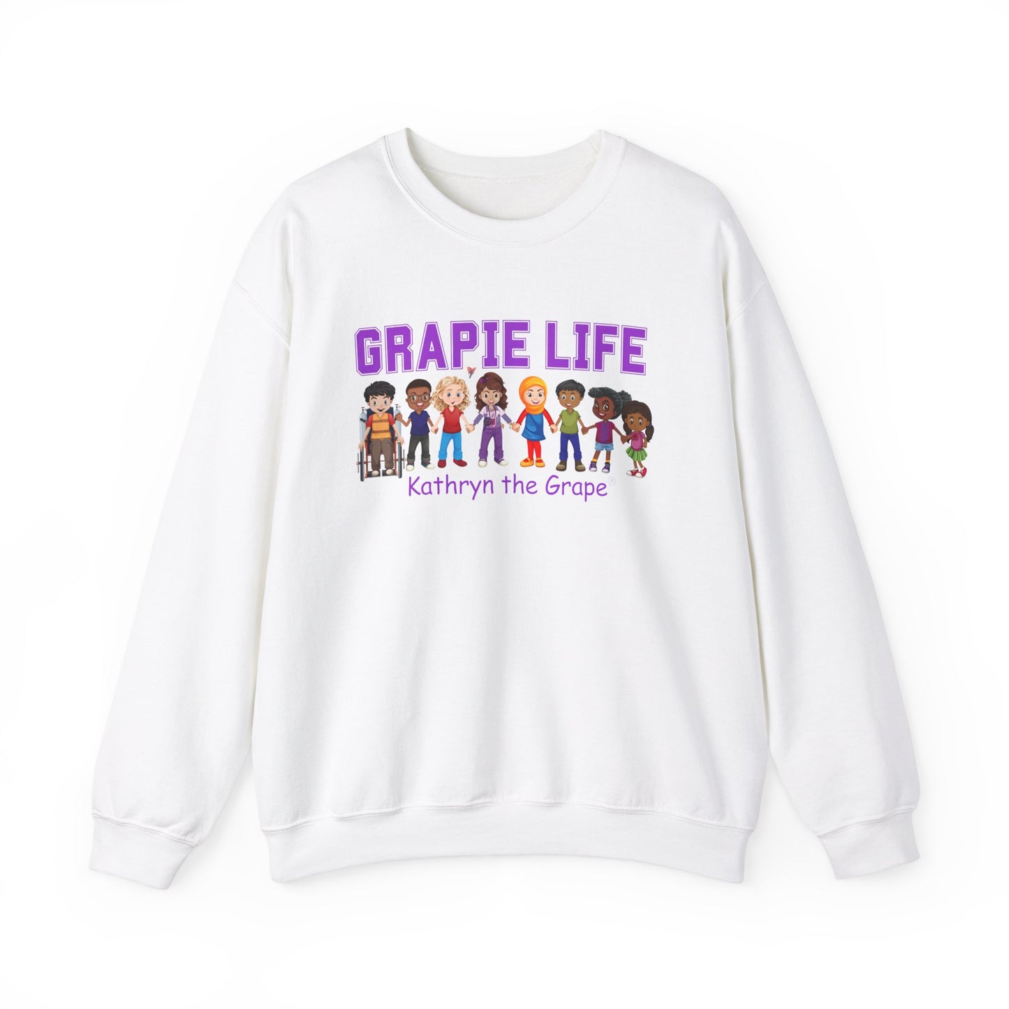 Kathryn the Grape Grapie Life Friends Teen/Adult Unisex Heavy Blend™ Crewneck Sweatshirt